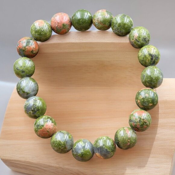 Unakite Gemstone Bracelet Handmade - Picture 1 of 5